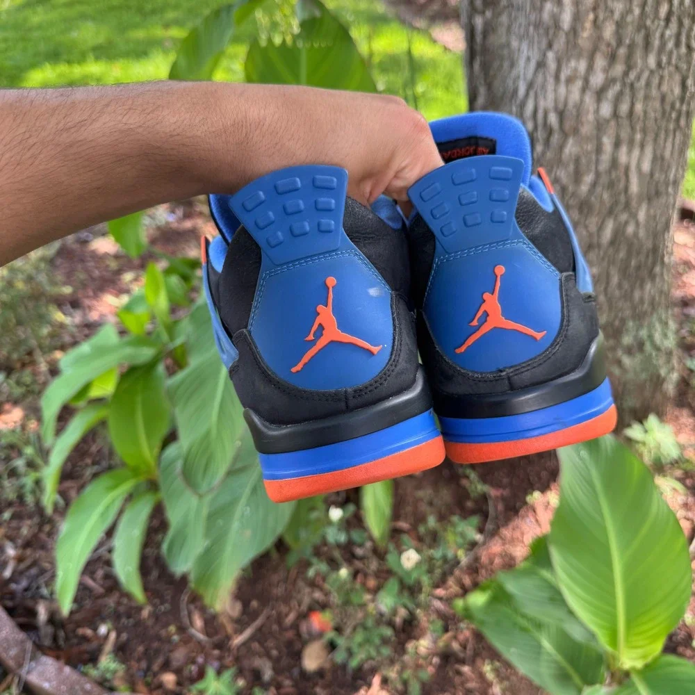 Jordan Air Jordan 4 Retro Mens 12 Black Cavs 308497-027 Blue Orange Basketball